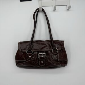 Giani Bernini Brown Leather Y2k Shoulder Bag Purse Classic